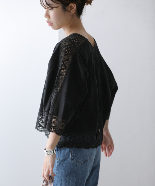 ヌキテパ ブラウス Cambric Lace Top パープル 2WAY レース ヌキテパ ブラウス Cambric Lace Top パープル 2WAY レース｜Yahoo