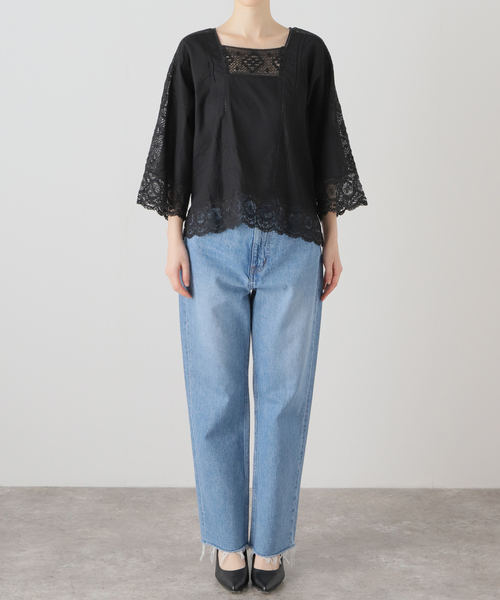 ヌキテパ ブラウス Cambric Lace Top パープル 2WAY レース ヌキテパ ブラウス Cambric Lace Top パープル 2WAY レース｜Yahoo