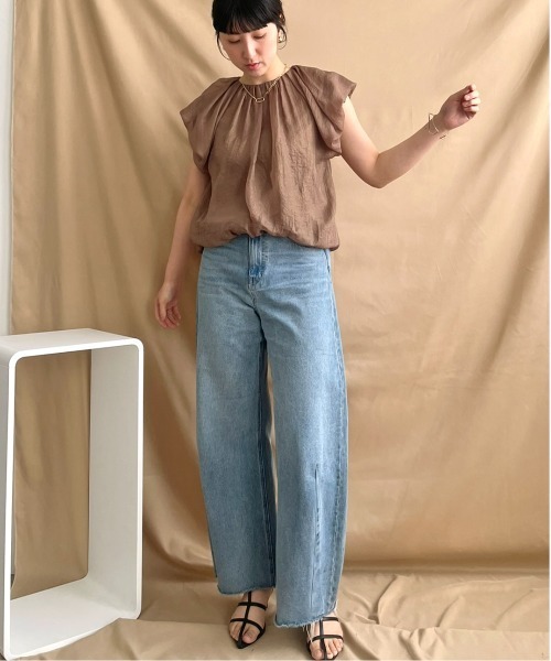 LHELBIE ブラウス シャツ タックバルーンブラウス レディース