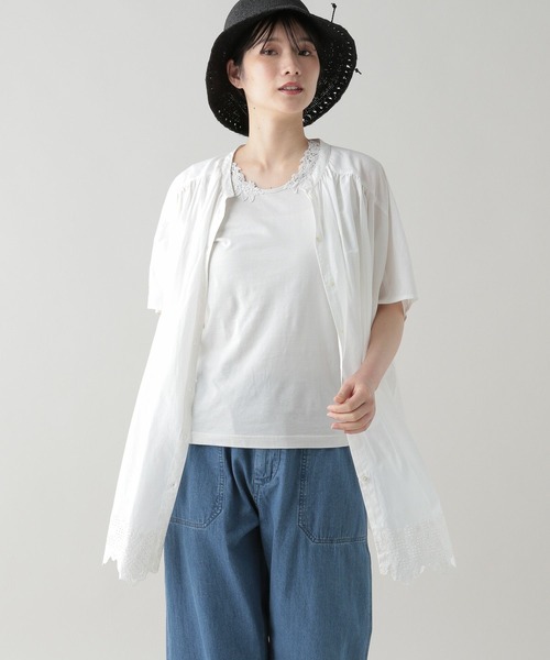 ブラウス シャツ 「natural by clip」カットワークレイヤードブラウス レディース セール】《natural by clip》カットワークレイヤードブラウス