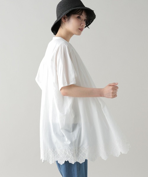 ブラウス シャツ 「natural by clip」カットワークレイヤードブラウス レディース studio CLIP｜《natural by clip》カットワークレイヤード