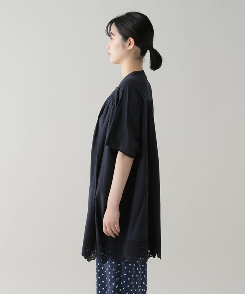 ap studio コットン　シャツガウン　ブラック ap studio コットンシャツガウンブラック