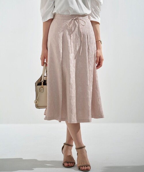 スカート エアリーフラワージャガード フレアスカート レディース  