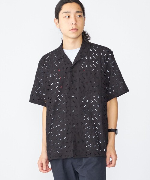 SHIPS シャツ BENCH MARKING SHIRT: フラワーレース オープン