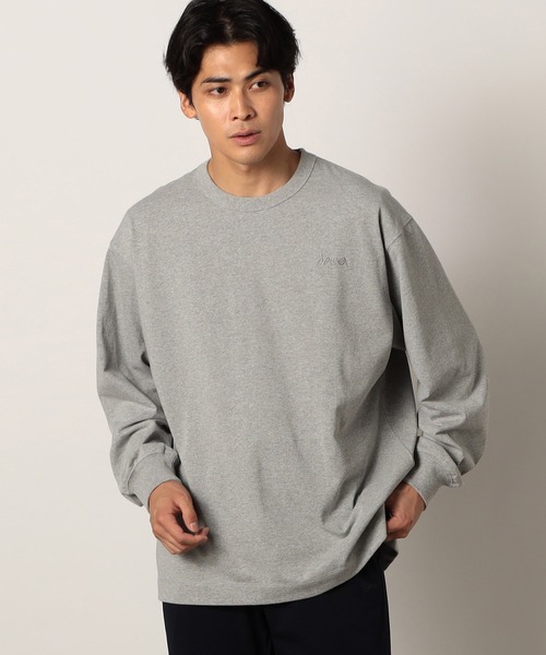 ナンガ　フリークスストア別注　ロングスリーブ刺繍Tシャツ　グレー　L　新品 NANGA tシャツ NANGA×GrandPARK/ナンガ×グランドパーク別注