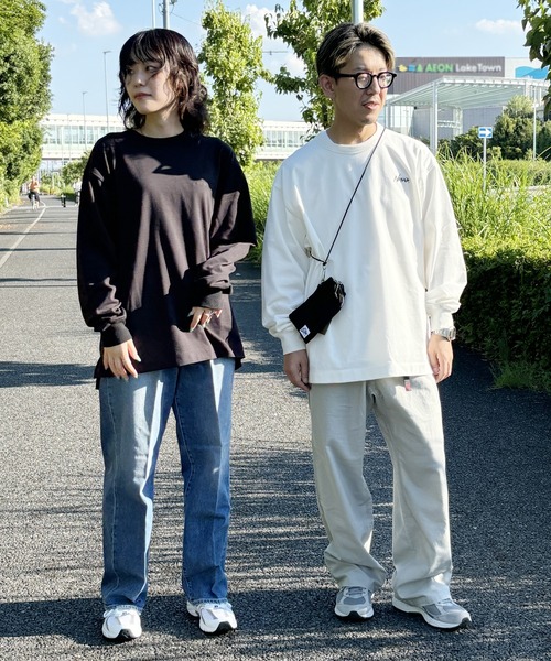 ナンガ　フリークスストア別注　ロングスリーブ刺繍Tシャツ　ホワイト　L　新品 NANGA tシャツ × FREAK'S STORE/ナンガ フリークスストア 別注
