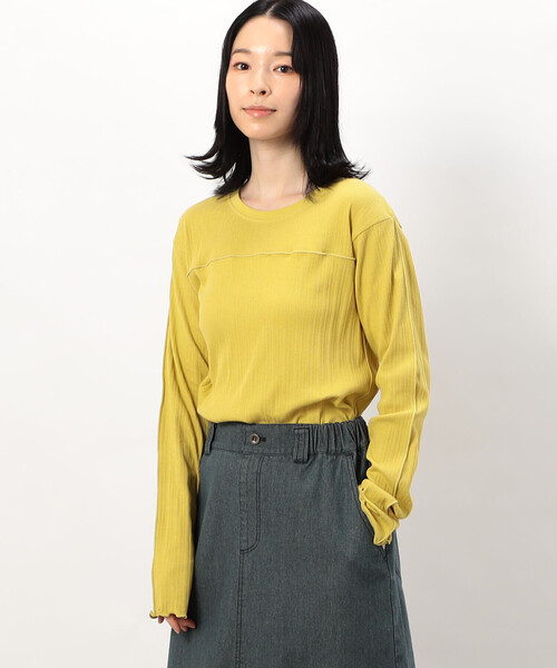 tシャツ TCランダムリブ　クルーネックP/O レディース tシャツ ランダムリブ クルーネックTシャツ （長袖