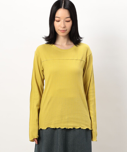tシャツ TCランダムリブ　クルーネックP/O レディース tシャツ ランダムリブ クルーネックTシャツ （長袖
