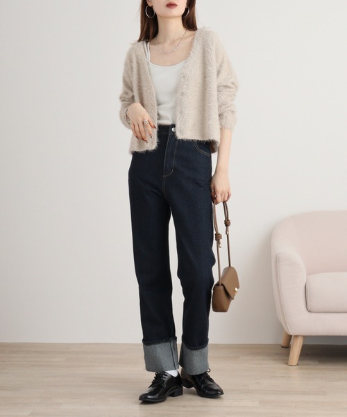 カーディガン Eglantine フェザーヤーンVネックカーディガン レディース EGLANTINE カーディガン Eglantine フェザーヤーンVネック