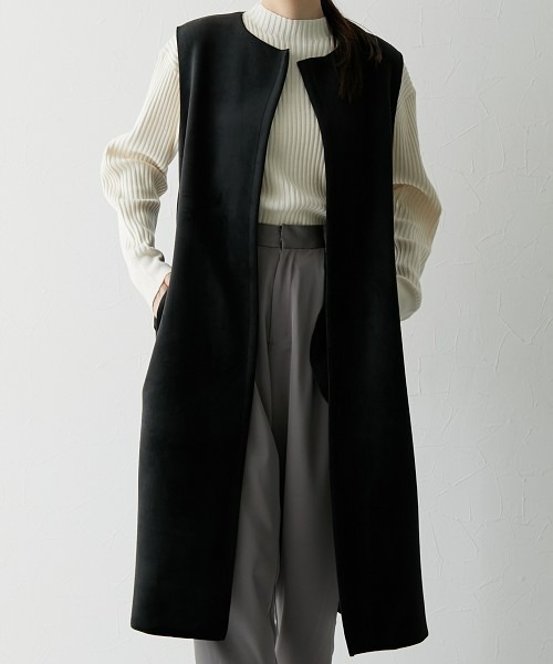 ベスト ジレ 高身長　ロングジレ（トールサイズ）muguet blanc レディース
