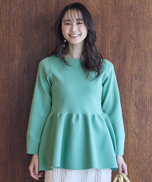 any SiS ニット セーター 「洗える」スポンディッシュペプラム