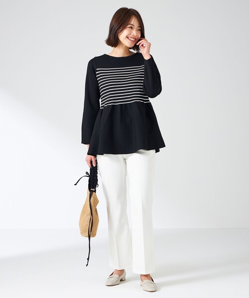 any SiS ニット セーター 「洗える」スポンディッシュペプラム