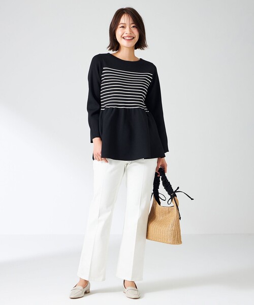 【洗える】スポンディッシュペプラム ニット any SiS｜【洗える】スポンディッシュペプラム ニット | Rakuten