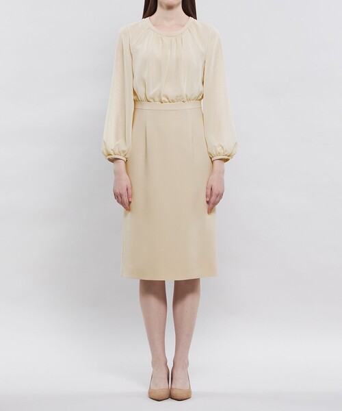 EPOCA（エポカ） ワンピース コンパクトダブルクロス シフォンコンビ