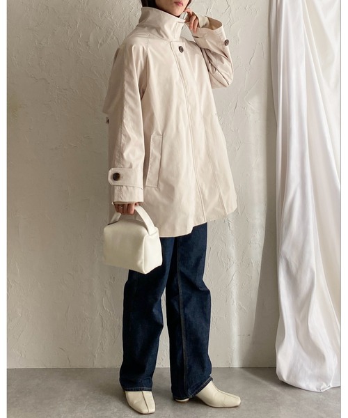 She's Closet ステンカラーコート コート 2WAYミドル丈Aラインスタンド