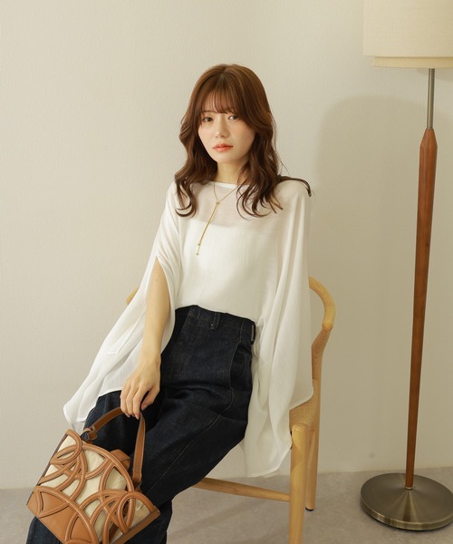 シャツ/ブラウス(長袖/七分) amiur sheer slit sleeve tops amiur】sheer slit sleeve tops 【公式通販】