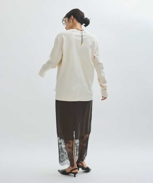 Adam et Rope' 袖チュール長袖　新品　お値下げ中 ADAM ET ROPE'（アダムエロペ） tシャツ AUTHETIC ロンTEE レディース