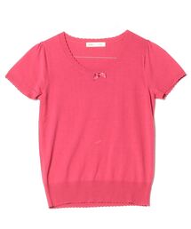 「LAISSE PASSE」 ビジューニットアンサンブル 38 レッド レディースの画像3