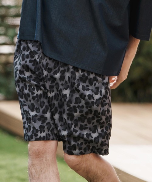 CAMBIO パンツ mp13371-Soft Touch Leopard Pattern Shorts