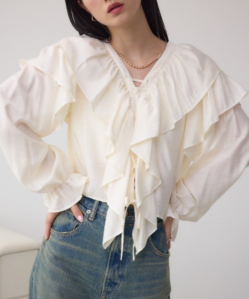 マウジー　フリルトップス MOUSSY | SHOULDER FRILLS トップス (その他トップス ) |SHEL