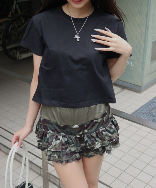 tシャツ Cropped Ringer T-Shirt／クロップドＴシャツ レディース Cropped Ringer T-Shirt - Putty Pink | Women's Shirts