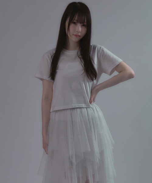 tinkerend tシャツ cropped short T-shirt / クロップド丈半袖T