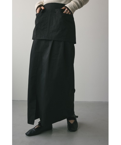 Style MIXER スリットストレートスカート STYLEMIXER スカート フロントスリットタックスカート