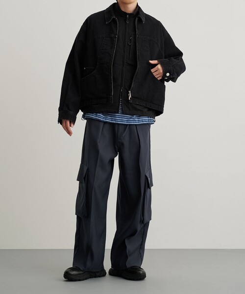 PUBLIC TOKYO ブラック　カーゴショートパンツ PUBLIC TOKYO × Wrangler】PARACHUTE WRANCHER（カーゴパンツ