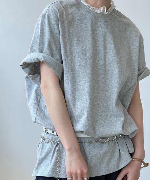 tシャツ 「YOUYILIN」シアーフリルネック オーバーT CHYOUW25s021 レディース メンズ