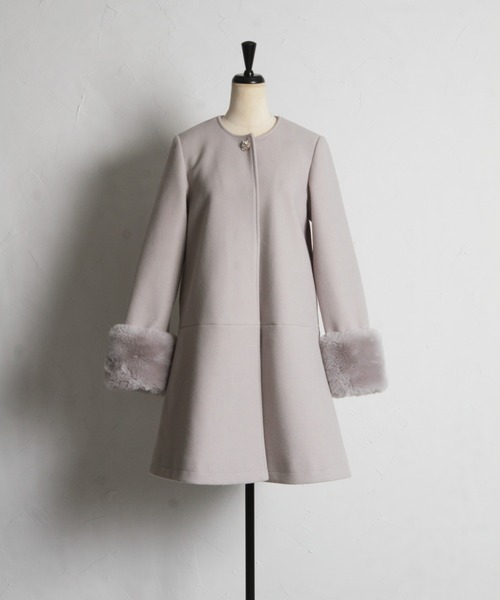 「tocco closet」 ノーカラーコート M グレー系その他 レディース_画像2