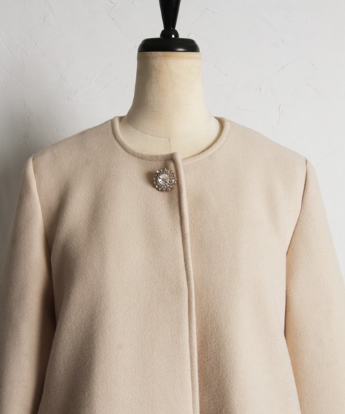 「tocco closet」 ノーカラーコート M グレー系その他 レディース_画像7