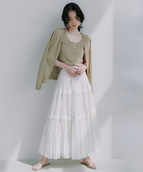 anuans（アニュアンス） タンクトップ ノースリーブ Italy Linen