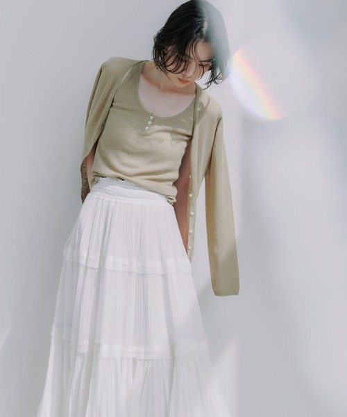 anuans（アニュアンス） タンクトップ ノースリーブ Italy Linen