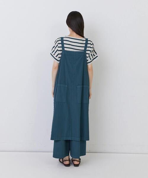 美品コンジェペイエ オールインワン サロペット　ブルーグレー　サイズフリー conges payes ADIEU TRISTESSE サロペット オーバーオール