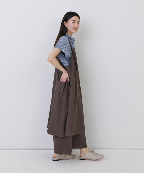 conges payes アデュートリステス　麻　サロペット　デニムカーラー conges payes ADIEU TRISTESSE サロペット オーバーオール