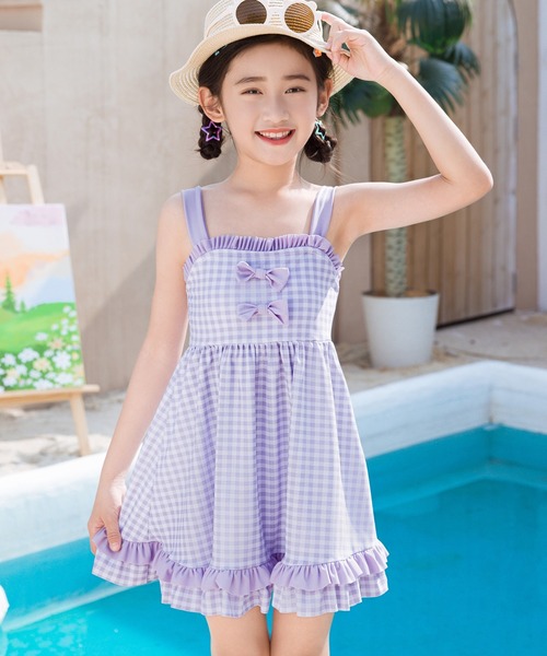 TeddyShop（テディショップ） 水着 キッズ水着 ギンガムチェック胸