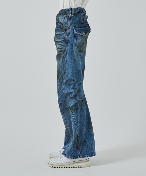 NVRFRGT 3Dデザイン ワイドデニム NVRFRGT ジーンズ 別注 3D TWISTED JEANS 2.0 メンズ : ZOZOTOWN