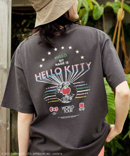 tシャツ SANRIO/サンリオ 'HELLO KITTY' ロックTシャツ/ハローキティ バンドTシャツ レディース