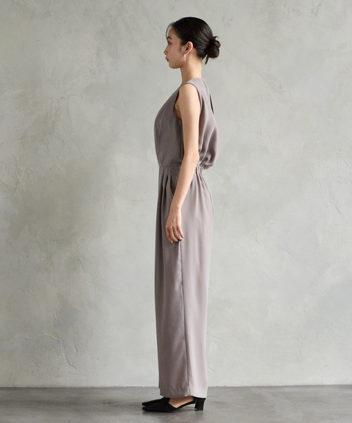 AIMER パンツドレス AIMER パンツドレス ラメチュール×ジョーゼットオールインワン