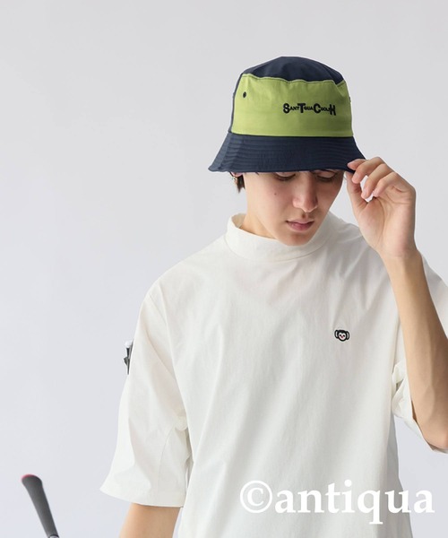 くわっとはっと antiqua 帽子 ハット 「STCH」配色ロゴバケットハット レディース
