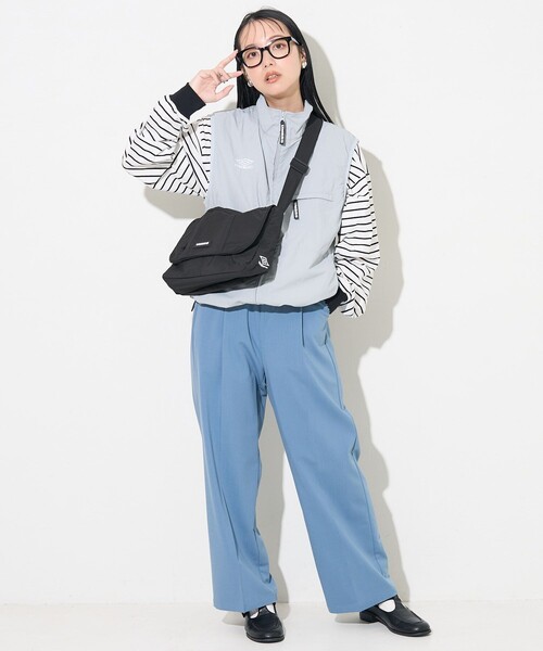 「FREAK'S STORE」 ナイロンベスト「UMBROコラボ」 フリ- ライトグレー レディース FREAK'S STORE 「FREAK'S STORE」 ナイロンベスト「UMBROコラボ