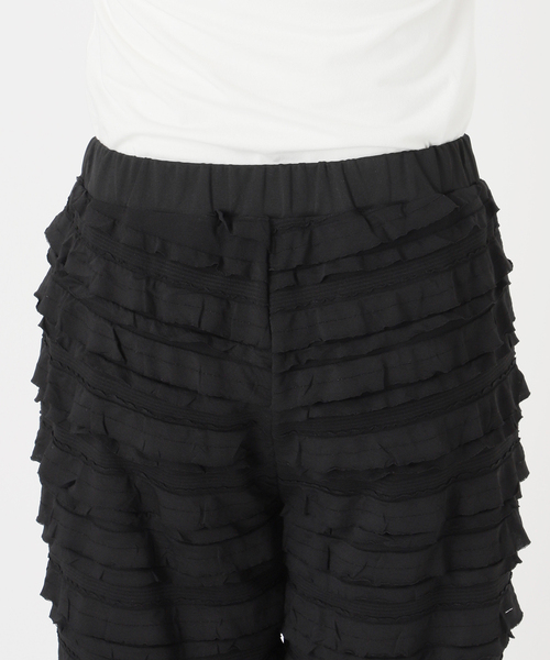 IENA✨24SS✨ニットフリルパンツ　ブラック　パンツ　ティアード　近年　38 IENA✨24SS✨ニットフリルパンツ ブラック パンツ ティアード