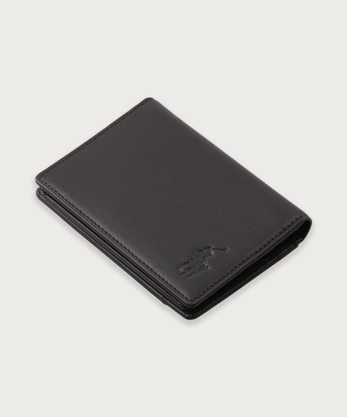 POLO RALPH LAUREN カーフスキンカードケースBLACK カーフスキン カード ケース（カードケース）｜POLO RALPH