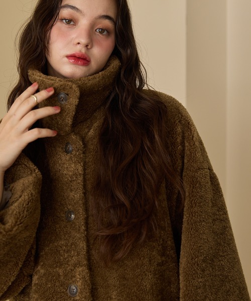 OLUN コート アウター loose 2way boa coat/ルーズ2wayボアコート