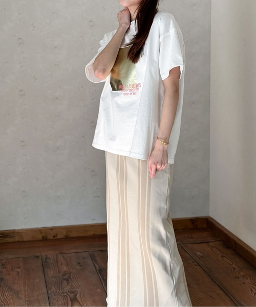 「Per sist ence」 半袖Tシャツ FREE グレー レディース_画像8