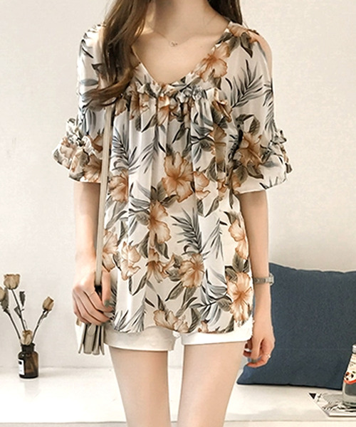 「Amulet」 半袖ブラウス L ホワイト レディース_画像8