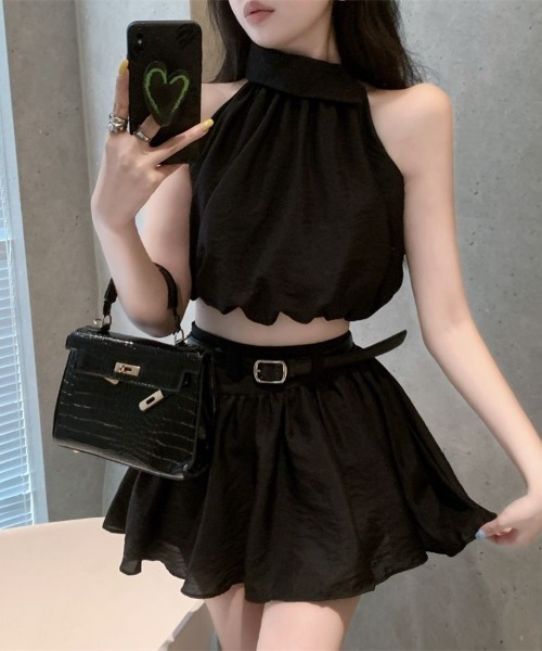 コムデギャルソンシースルーブラックノースリーブセットアップXS NoBelle パンツドレス ワンホン女子系 ノースリーブ セットアップ