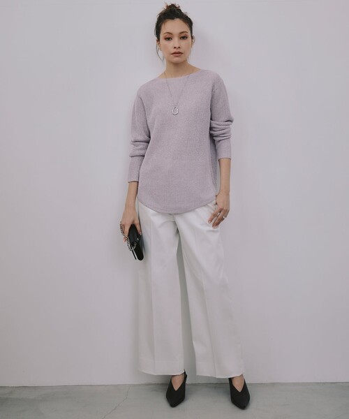 「ICB」 長袖ニット X-SMALL ネイビー レディース_画像4