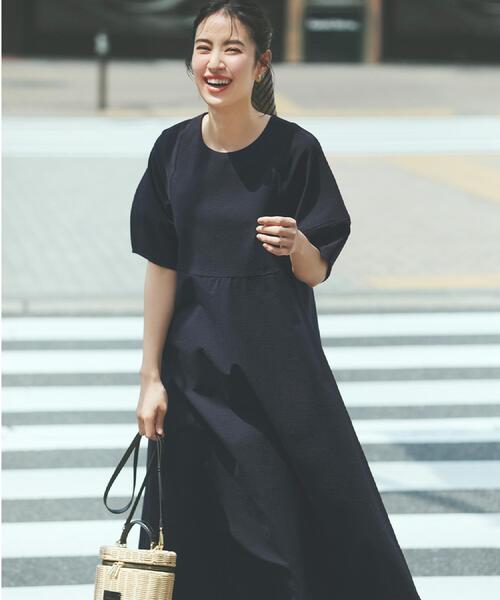 OPAQUE.CLIP（オペークドットクリップ） 半袖ワンピース 40 ブラック