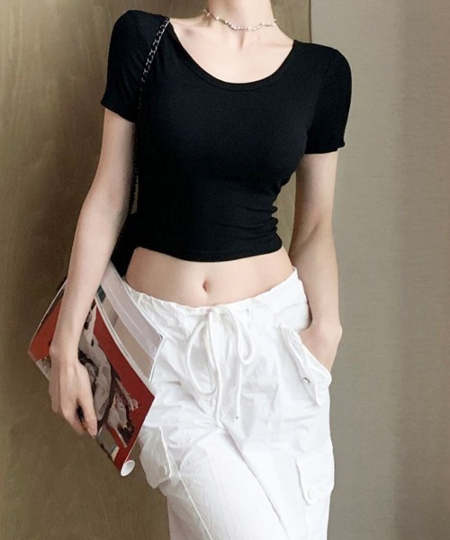トップス minimini miniministore（ミニミニストア） tシャツ 半袖 背中あきトップス